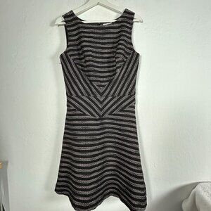 Halogen Womens Black White Striped Textured Sleeveless A-Line Mini Dress Size 6
